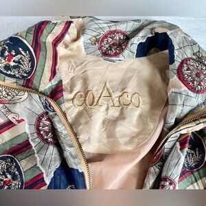 Vintage 100% silk CoAco Bomber Zip Jacket